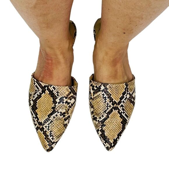 10/$25🦋 Wild Diva Snakeskin Celica Slip On Pointed Toe Slides - Size 7.5 - Picture 2 of 13